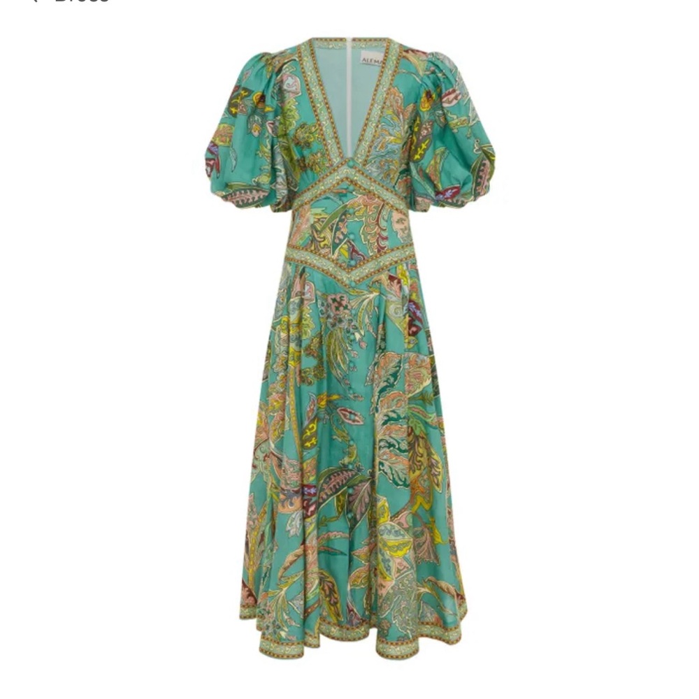 Alemais Franca Green Floral Maxi Dress